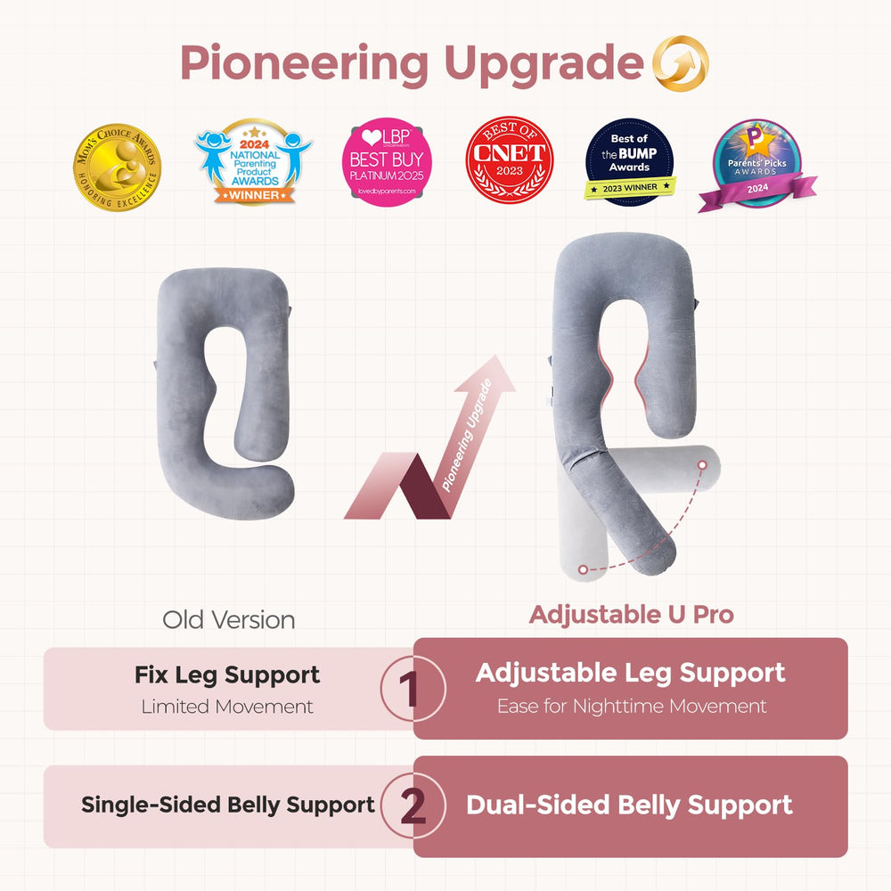 Momcozy Dreamlign U Pro adjustable-leg shows customizable angle for movement.