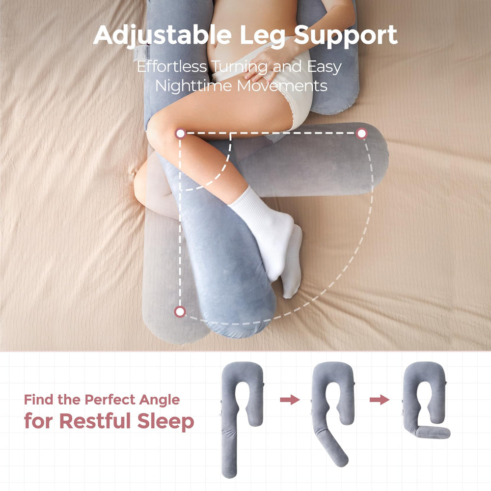 Momcozy Dreamlign U Pro removable cover close-up indicates skin-friendly fabric.