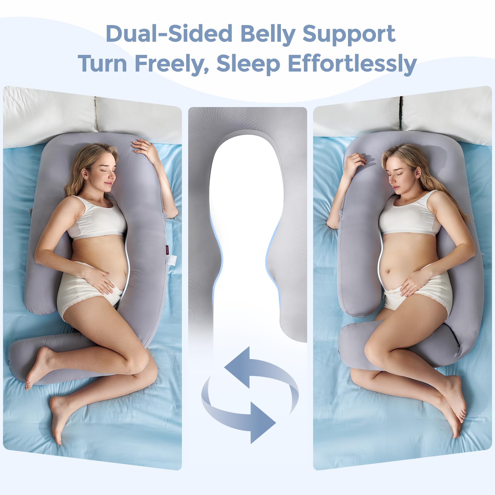 Momcozy Dreamlign U Pro pillow packaging and care instructions for easy maintenance.