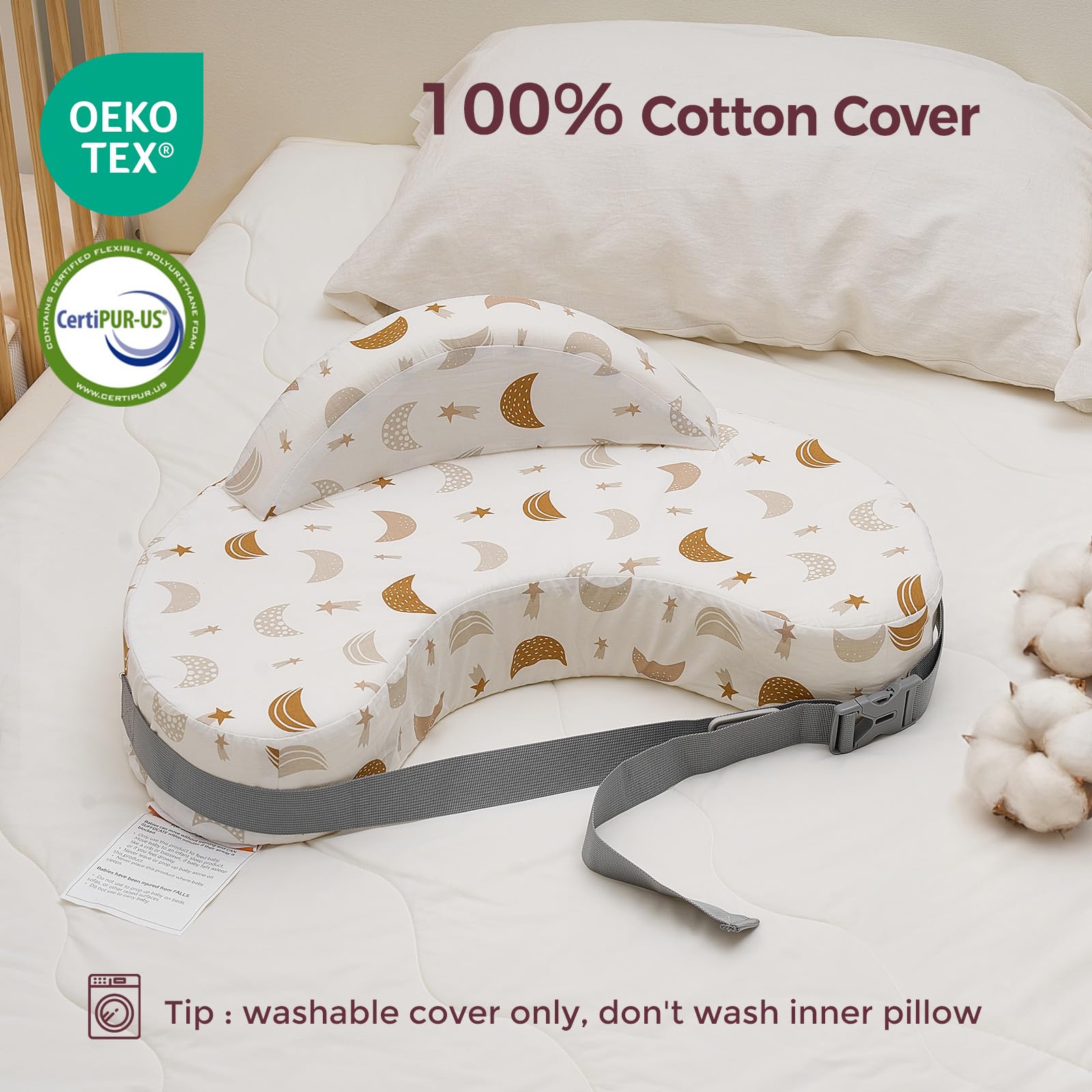 Momcozy dustproof-liner protects the pillow interior for long-lasting freshness