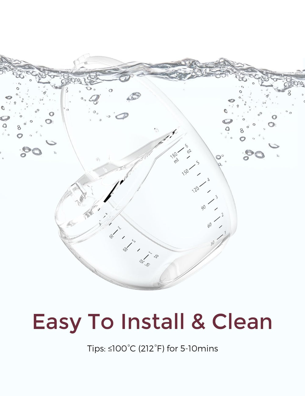 Momcozy parts clean quickly with warm soapy water after use.