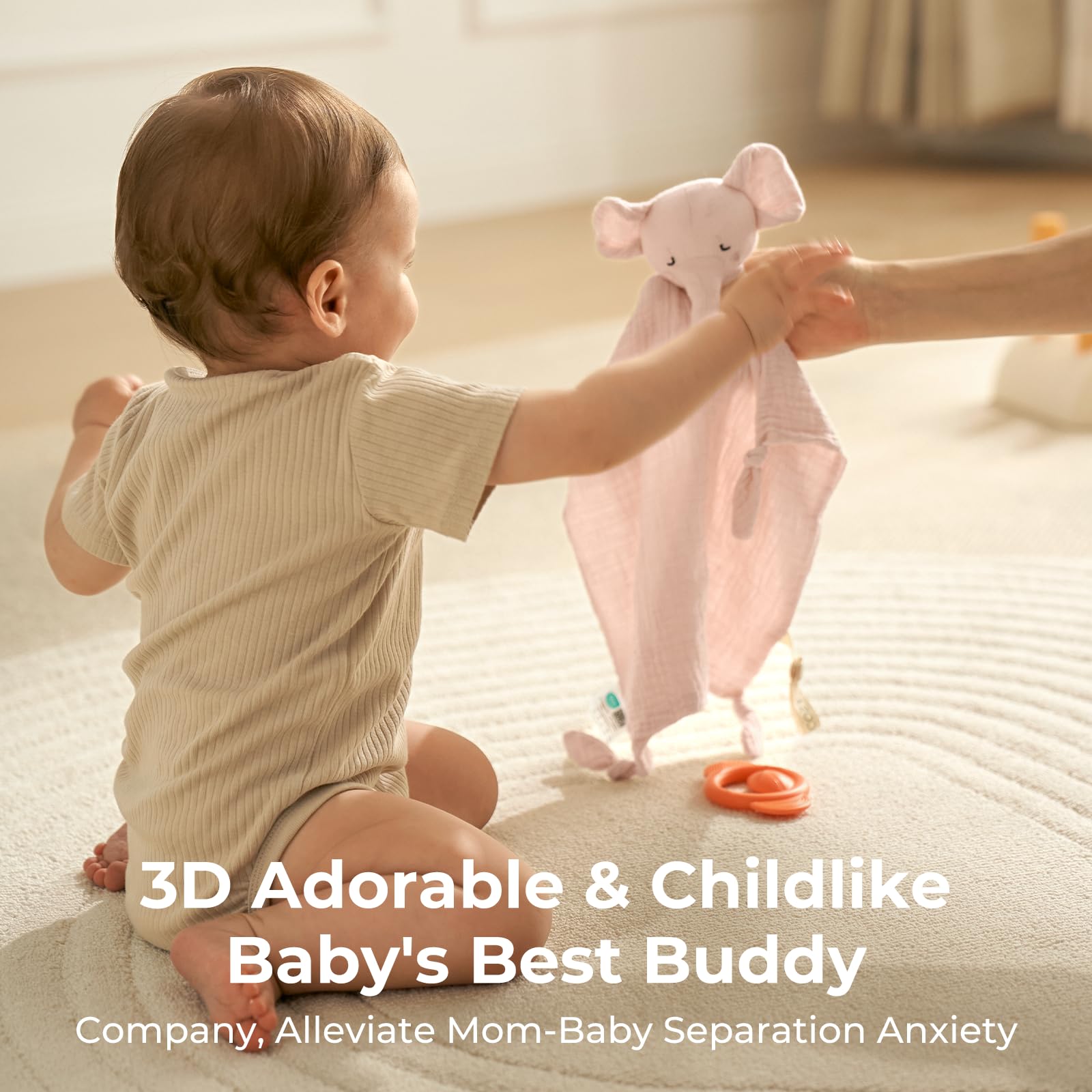 Momcozy Elephant Lovey anti-pilling material maintains softness over time