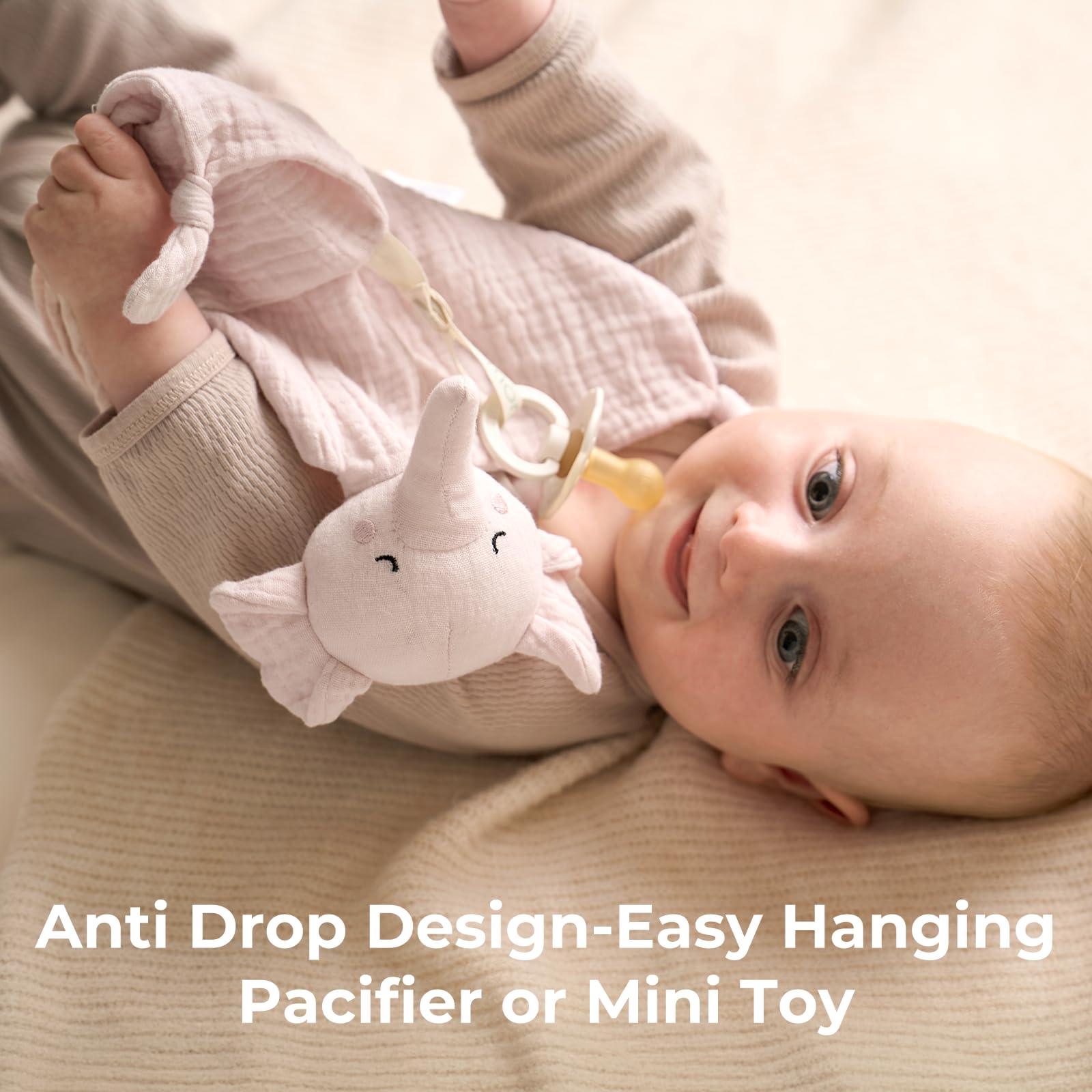 Momcozy Elephant Lovey four-knots design inviting little-hand exploration