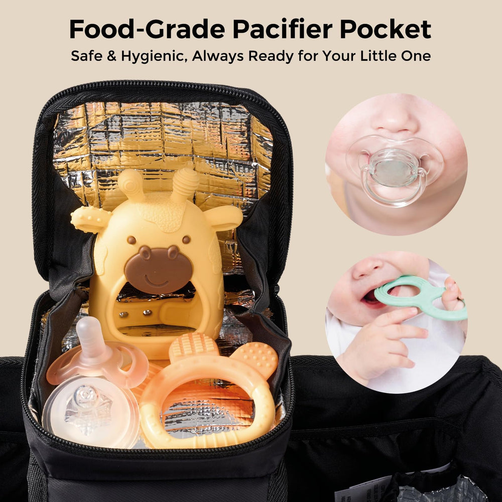 Momcozy Extra Large Stroller Organizer Max insulated cup holders maintain drink temperature on outings