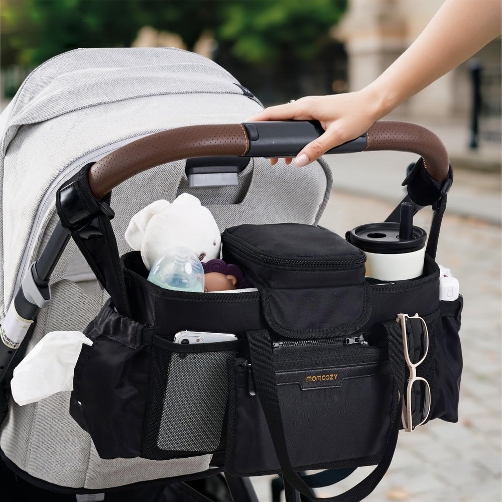 Momcozy Extra Large Stroller Organizer Max three-way usage for versatile carry