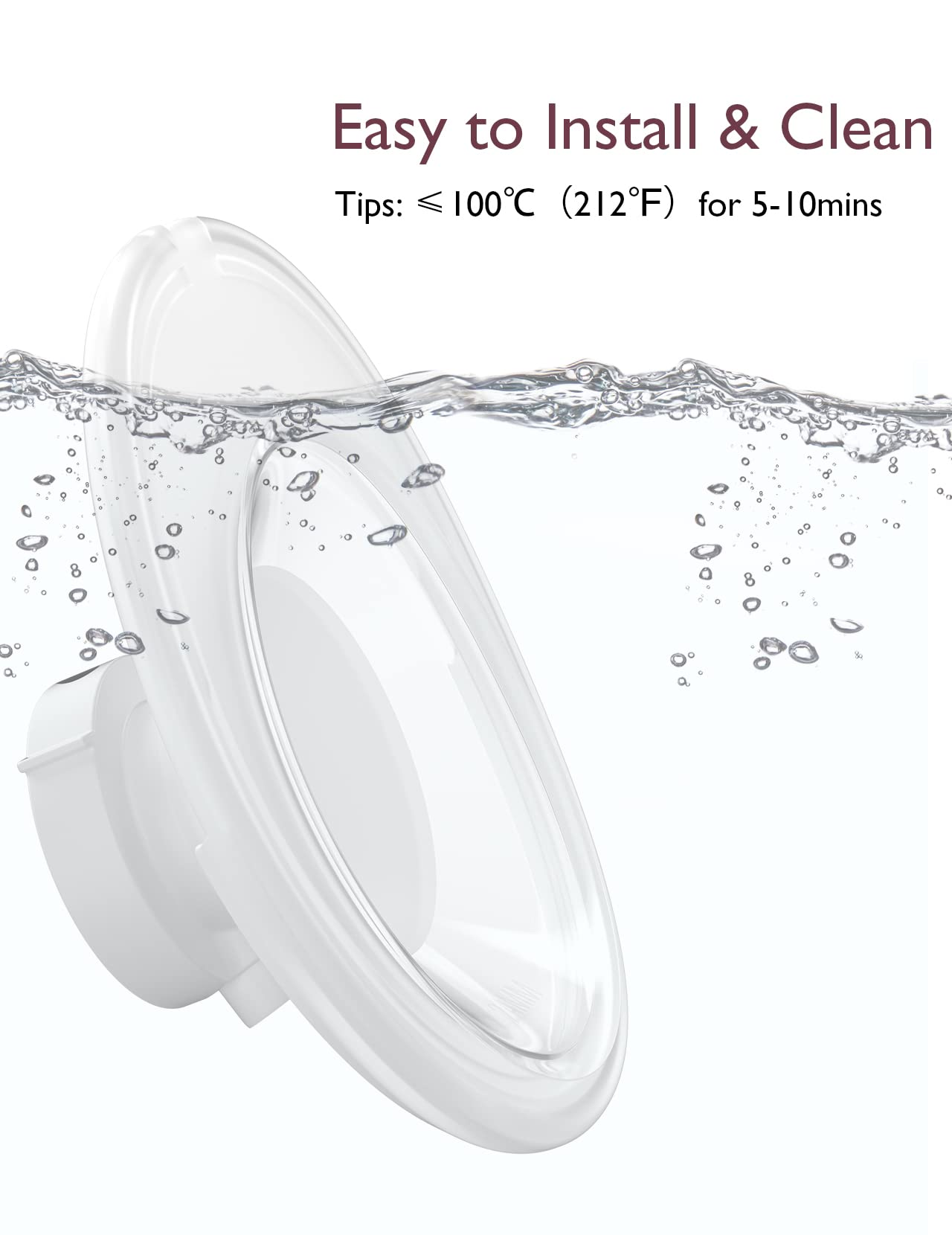 Momcozy flange care instruction shot communicates clear cleaning guidelines.