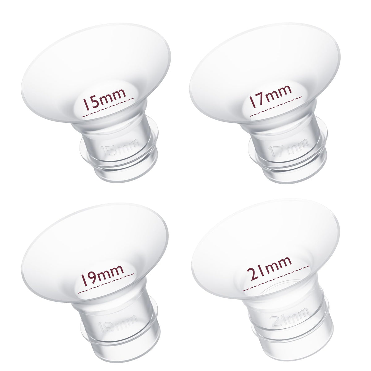 Momcozy flange insert 15mm close-up, enabling comfortable pumping with 24mm shields.