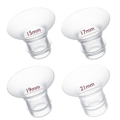 Momcozy flange insert 15mm close-up, enabling comfortable pumping with 24mm shields.