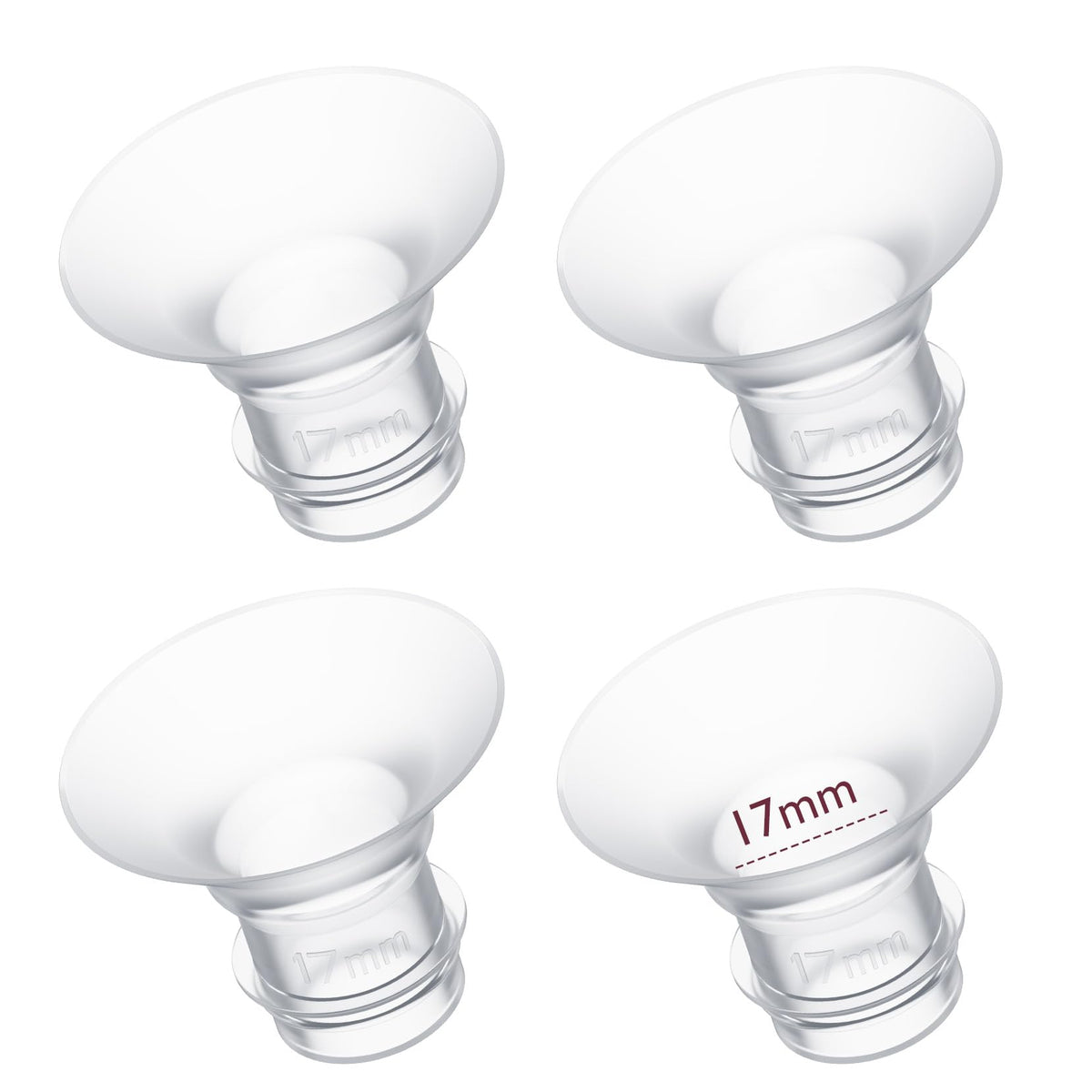 Momcozy flange insert 17mm compatible with 24mm shield for comfortable pumping fit.