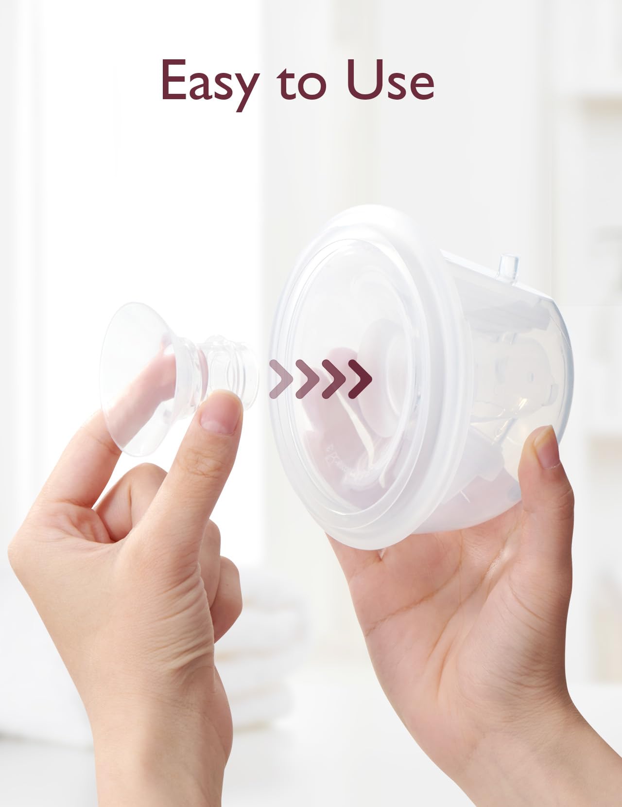Momcozy flange insert 21mm close-up, supports bigger nipples for efficient expression.