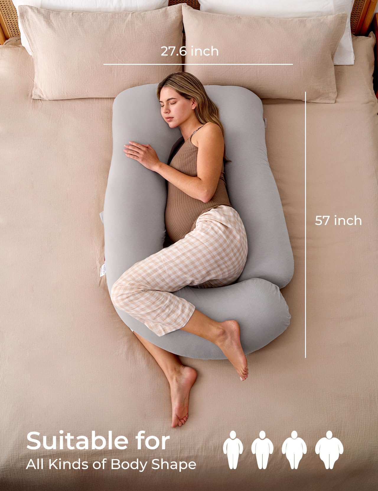 Momcozy pillow flexibly supports nursing, reading, or relaxing