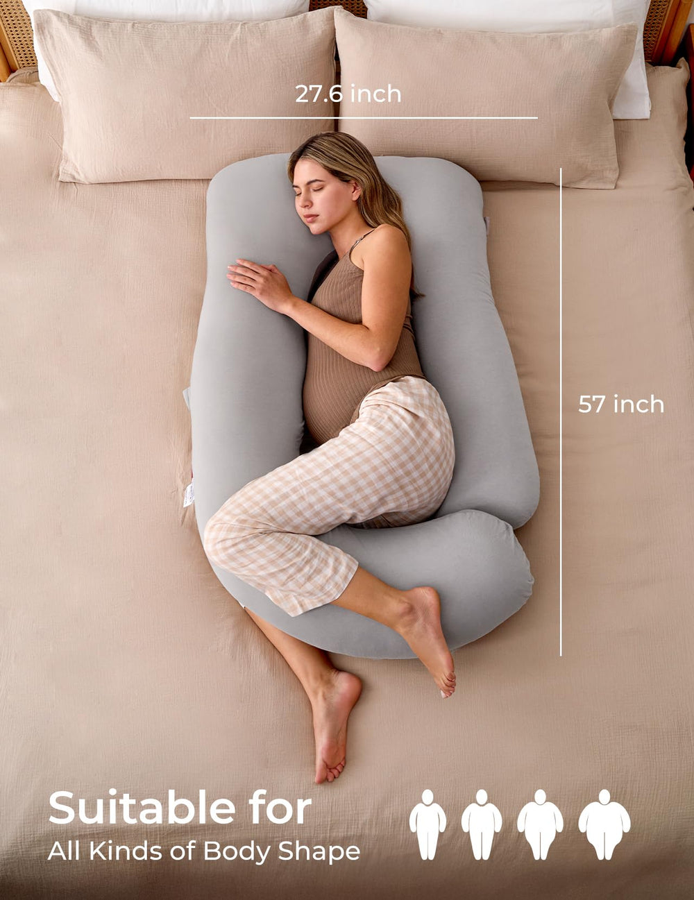 Momcozy pillow flexibly supports nursing, reading, or relaxing