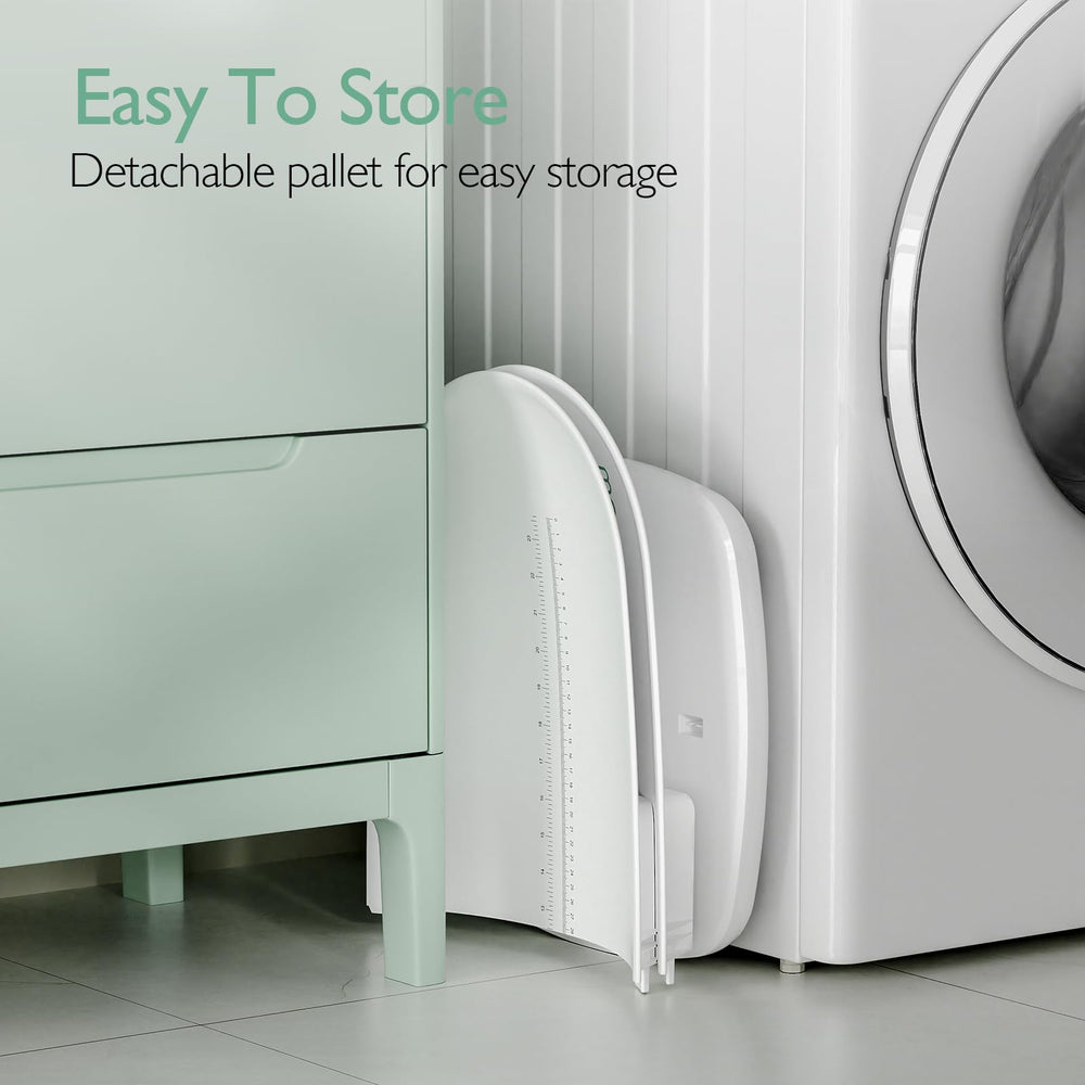 Momcozy foldable scale storage illustrates compact design for clutter-free homes