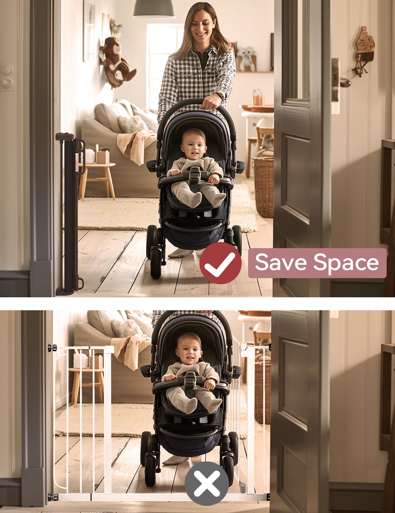 Momcozy installation kit includes templates and hardware for quick setup.