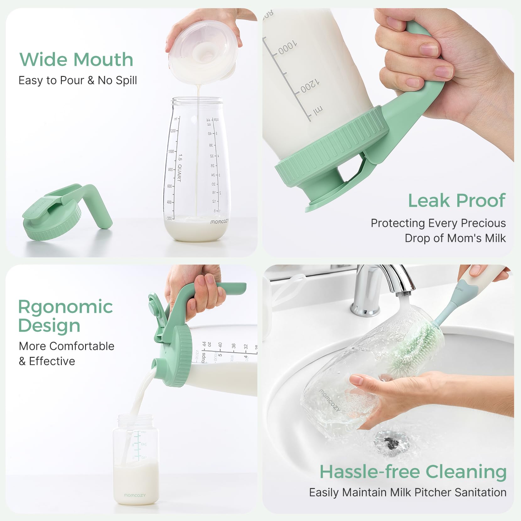Momcozy BPA-free pitcher shows safe storage near daily feeding routines