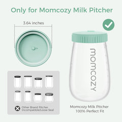 Momcozy lid with pressure-release valve enables easy opening after refrigeration.