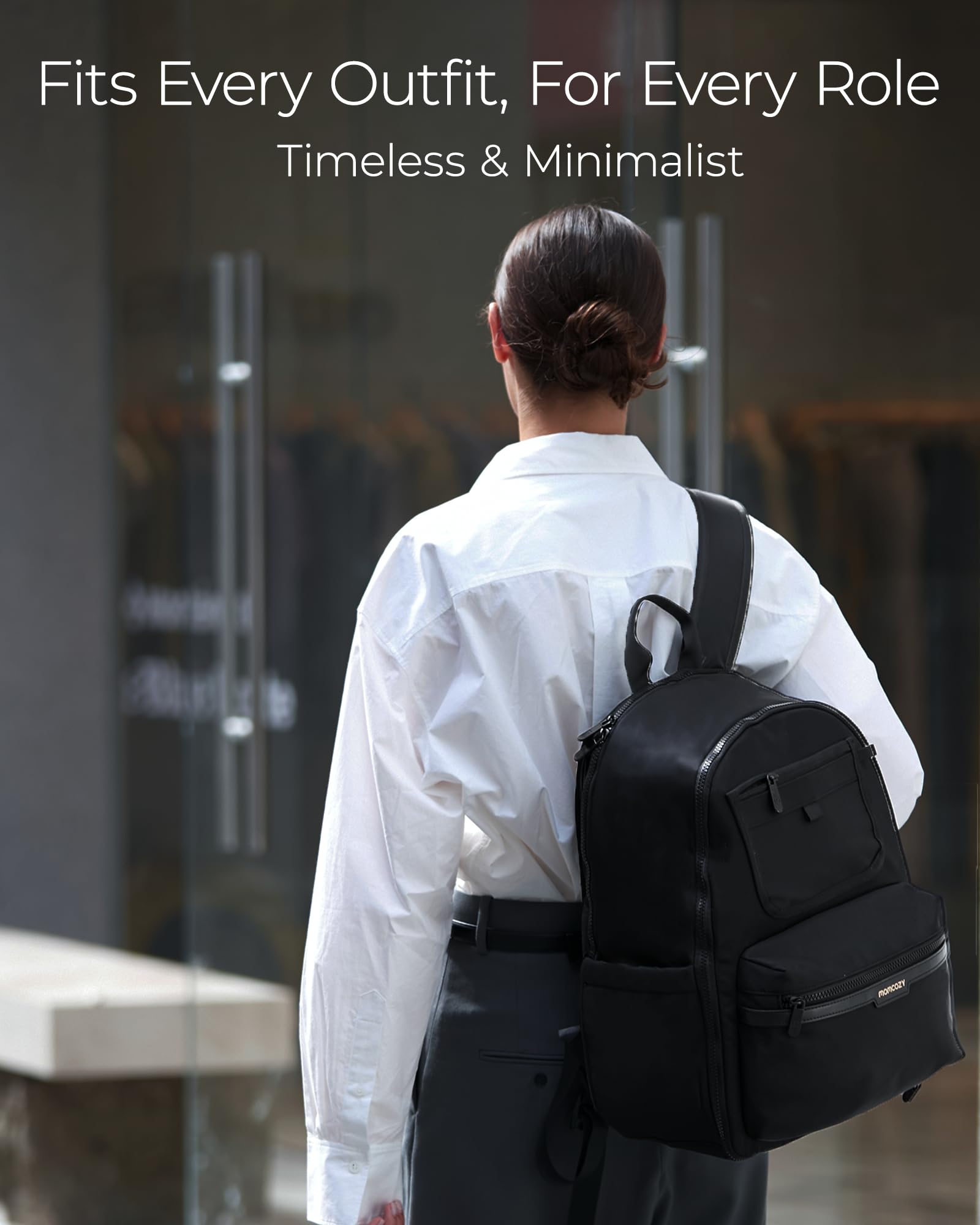 Momcozy GoEase minimalist-style bag fits mom and dad styles