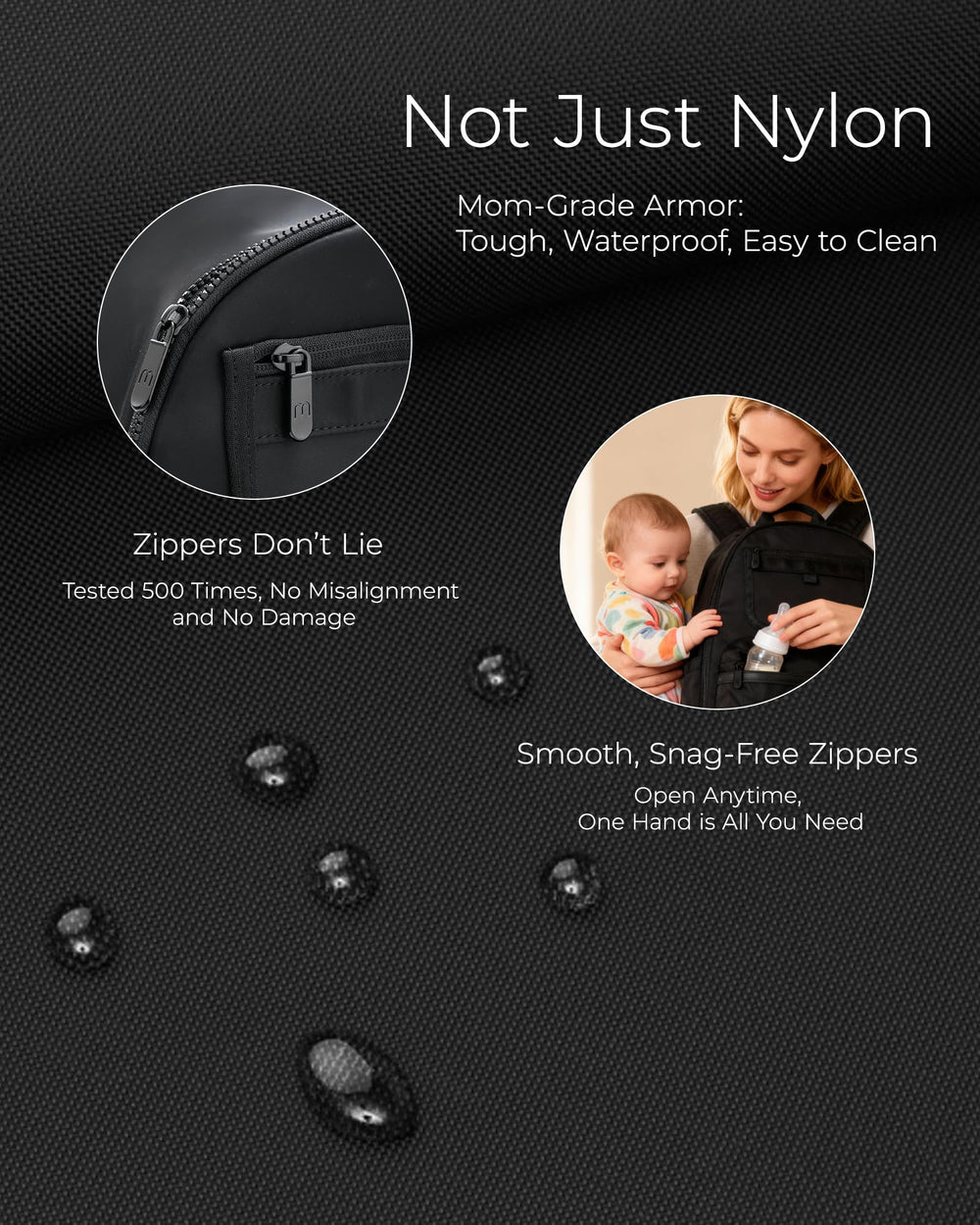Momcozy GoEase waterproof nylon material for easy cleanup and durability