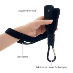 Momcozy handle strap hook storage enables hanging lightweight items for hands-free use