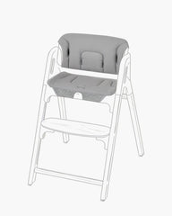 Momcozy high chair cushion gray seat pad provides soft support for comfortable feeding.
