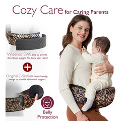Momcozy hip seat supports multiple carrying positions for newborns to toddlers