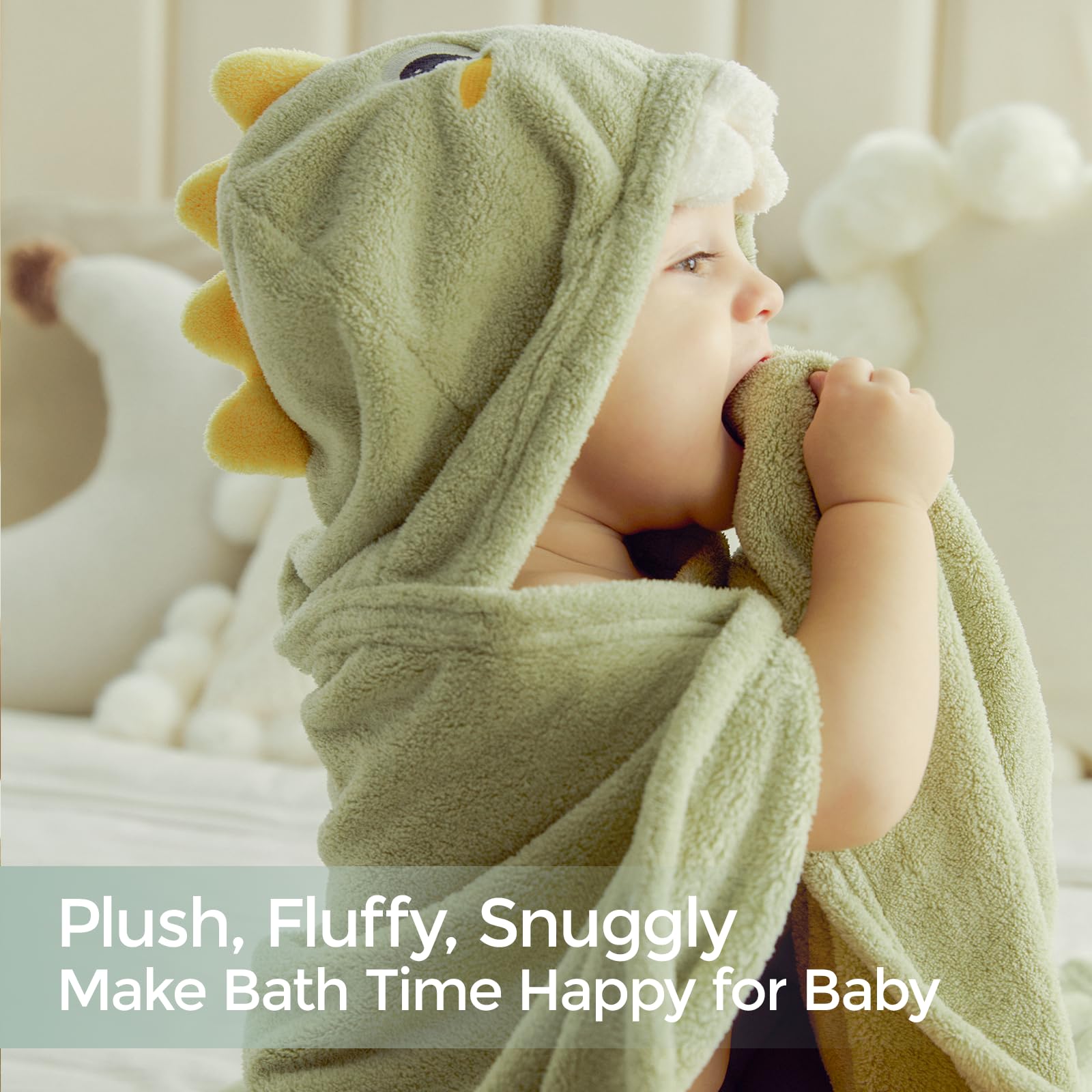 Momcozy hooded towel secure snap buttons
