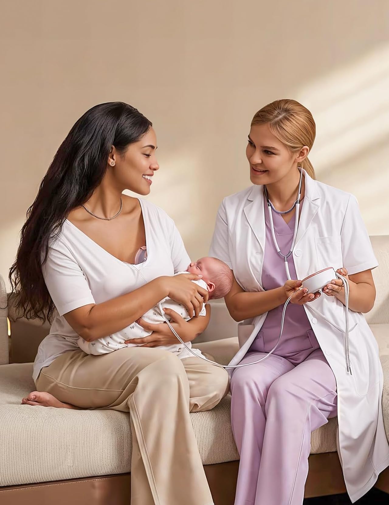 Momcozy hospital-grade wearable pump discreet design, blends with clothing for silent pumping.