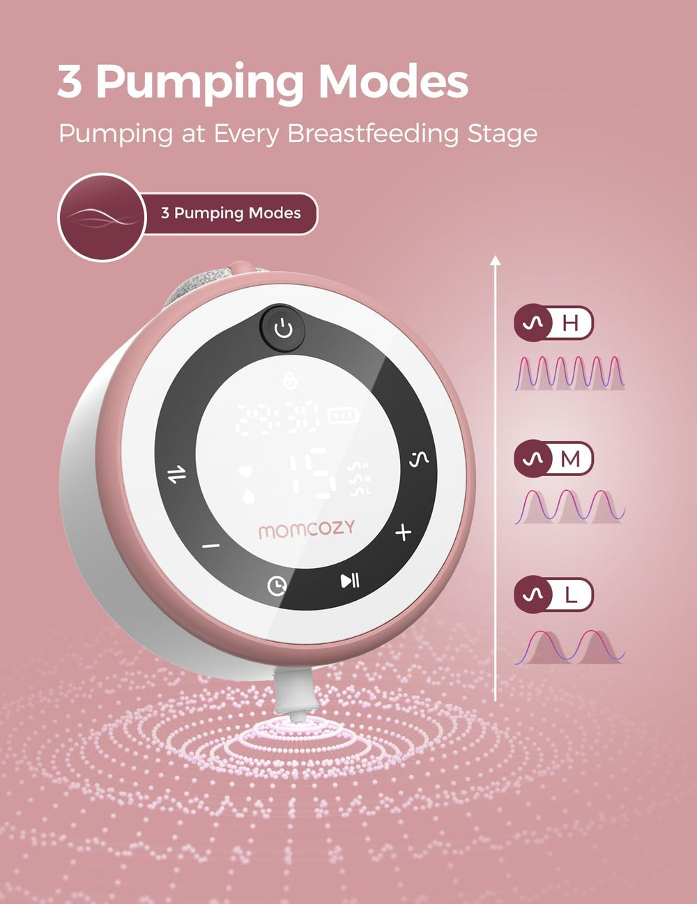 Momcozy hospital-grade wearable pump wearability setup, easy to wear under clothes for discreet sessions.