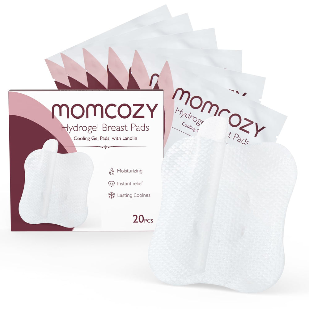Momcozy hydrogel nipple pads provide fridge-cooling relief for nursing
