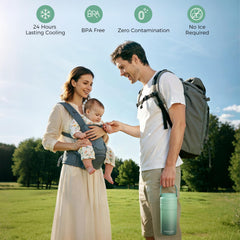 Momcozy ice-free cooling core maintains 24-hour freshness for busy moms.