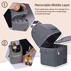 Momcozy insulated bottle bag side view shows durable waterproof fabric for daily outings