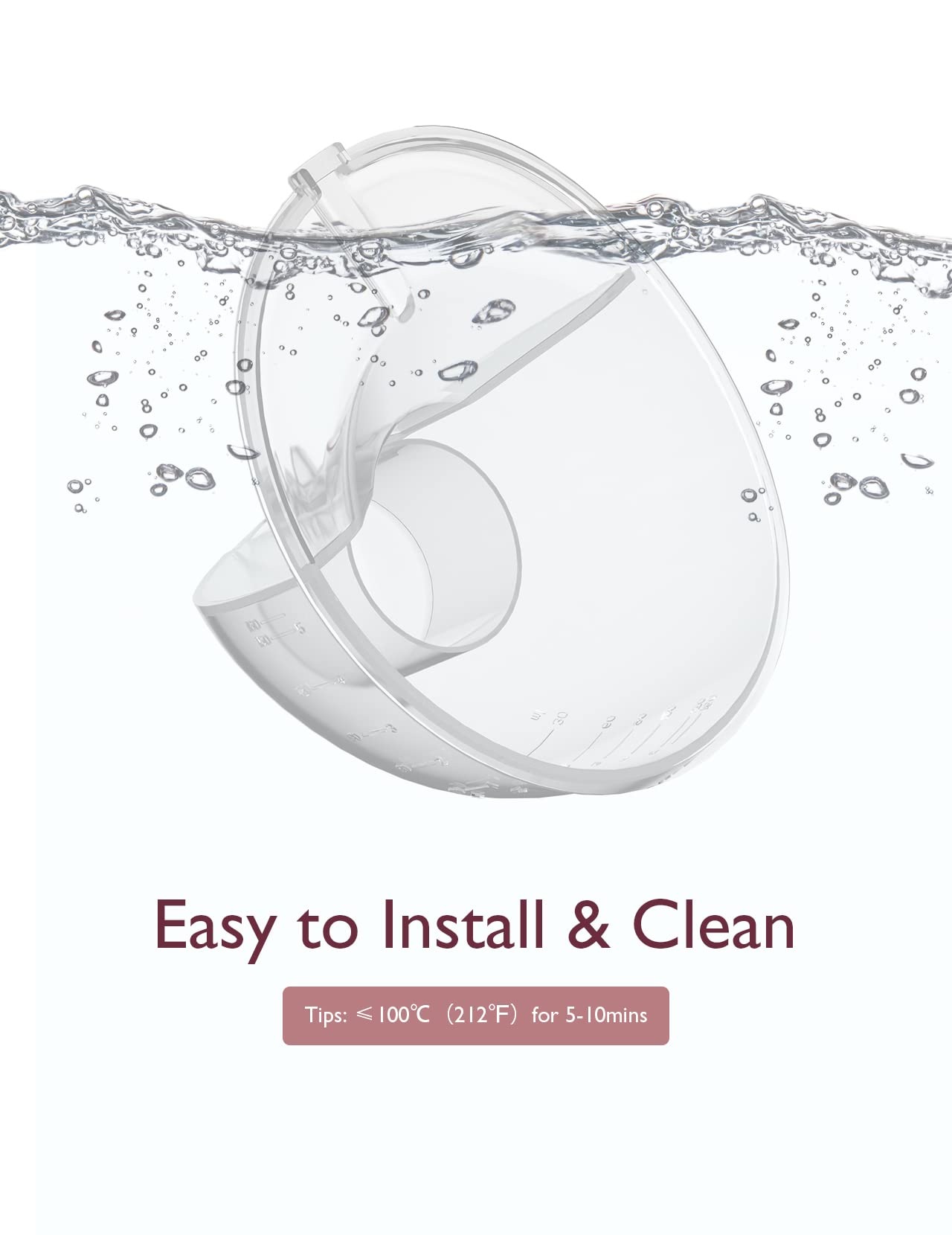 Momcozy M5 cleaning and care scene highlights BPA-free parts and simple after-use wash.