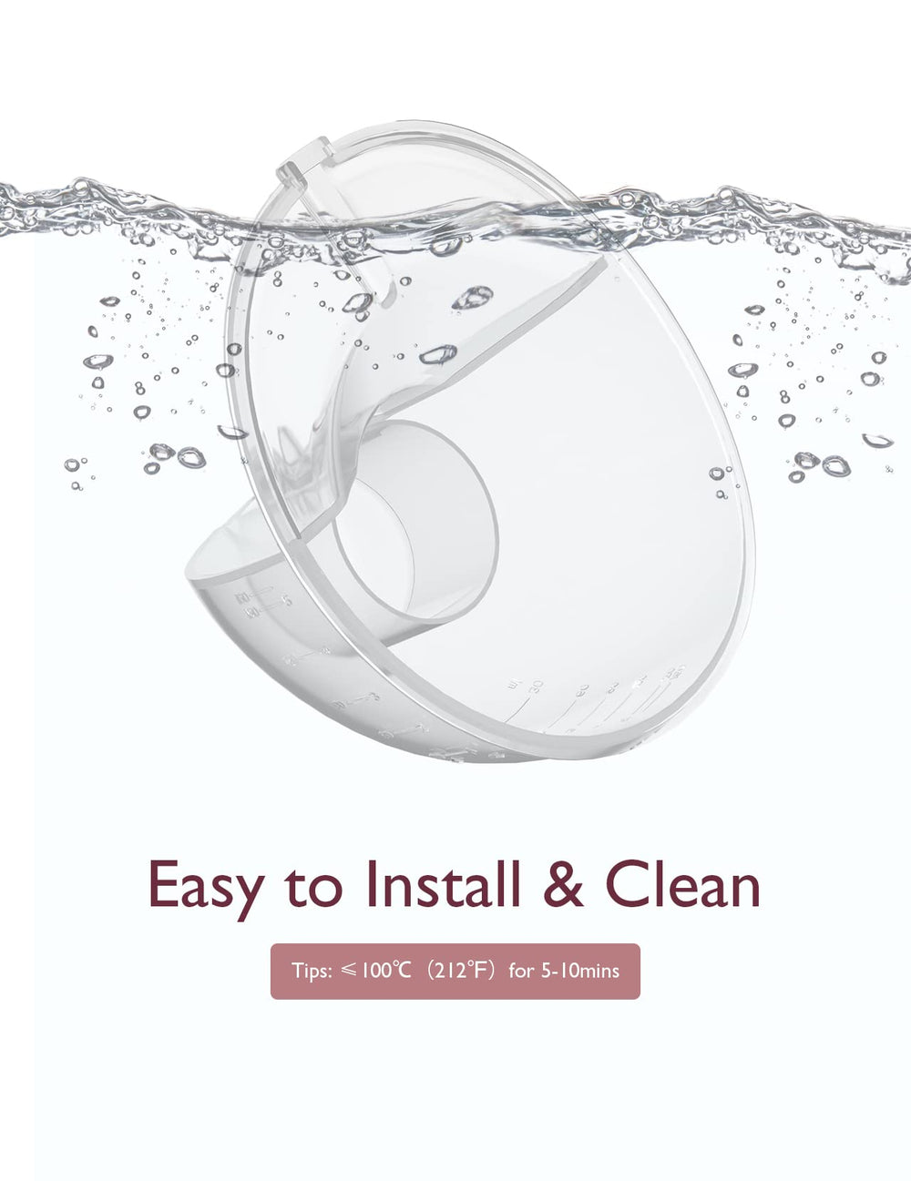 Momcozy M5 cleaning and care scene highlights BPA-free parts and simple after-use wash.