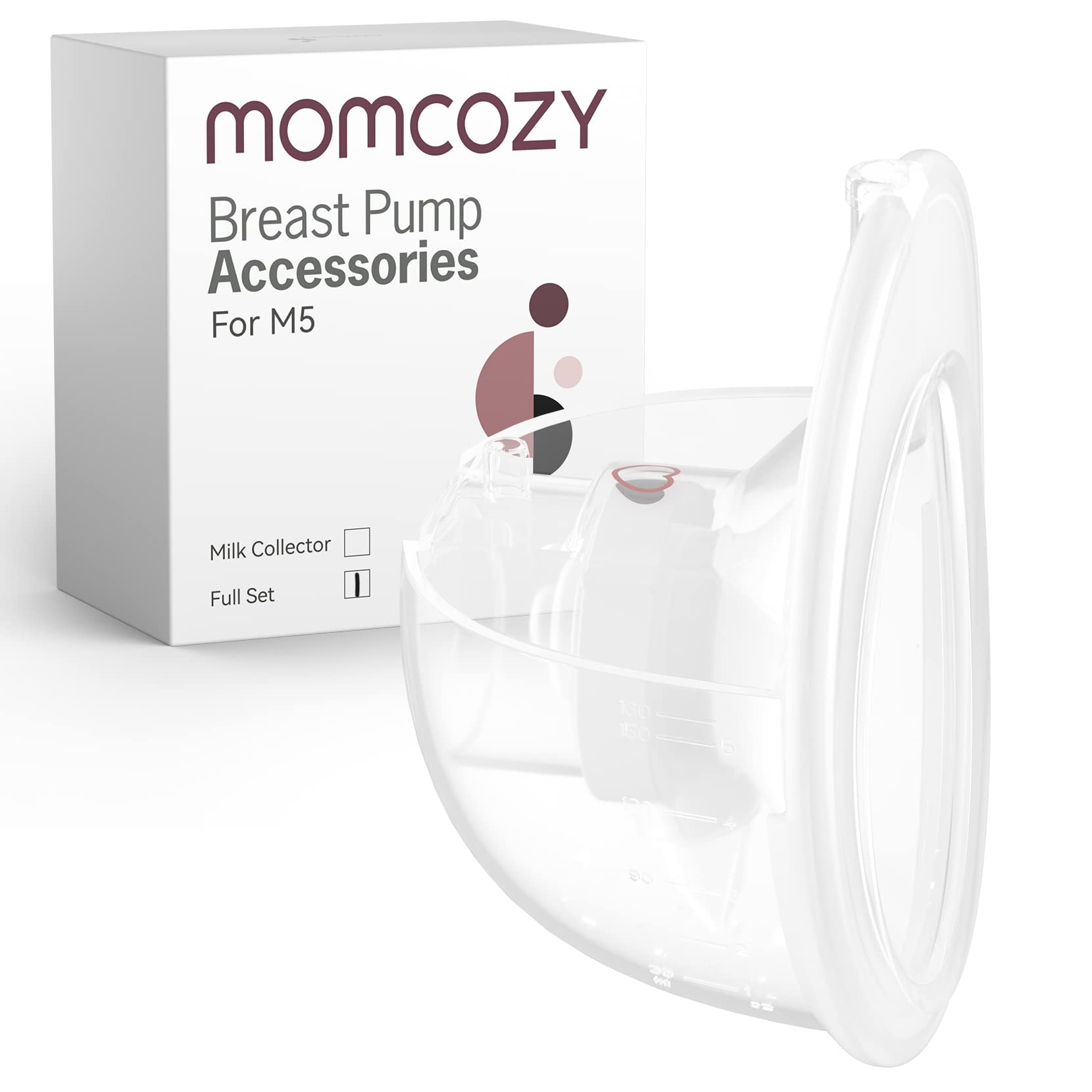 Momcozy M5 collector cup with 24mm double-sealed flange for secure milk collection.