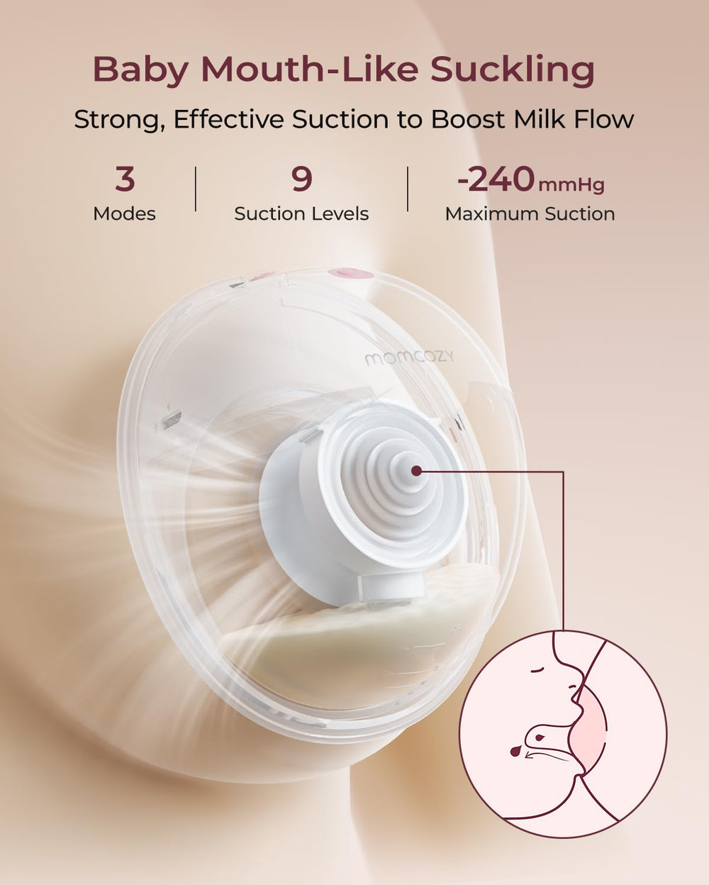 Momcozy M5 Lite three modes display for flexible pumping sessions