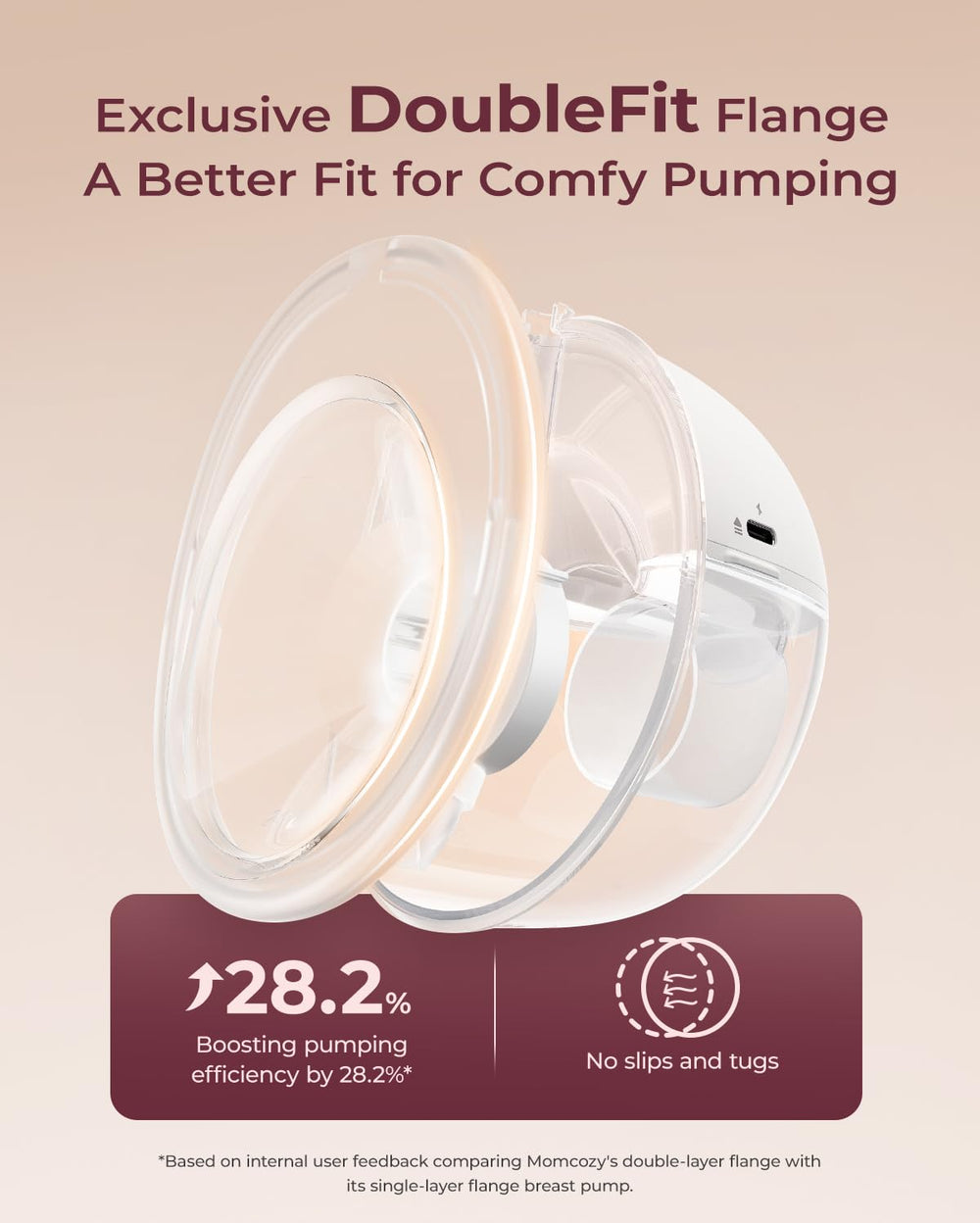Momcozy M5 Lite suction levels visual illustrating customizable expression options