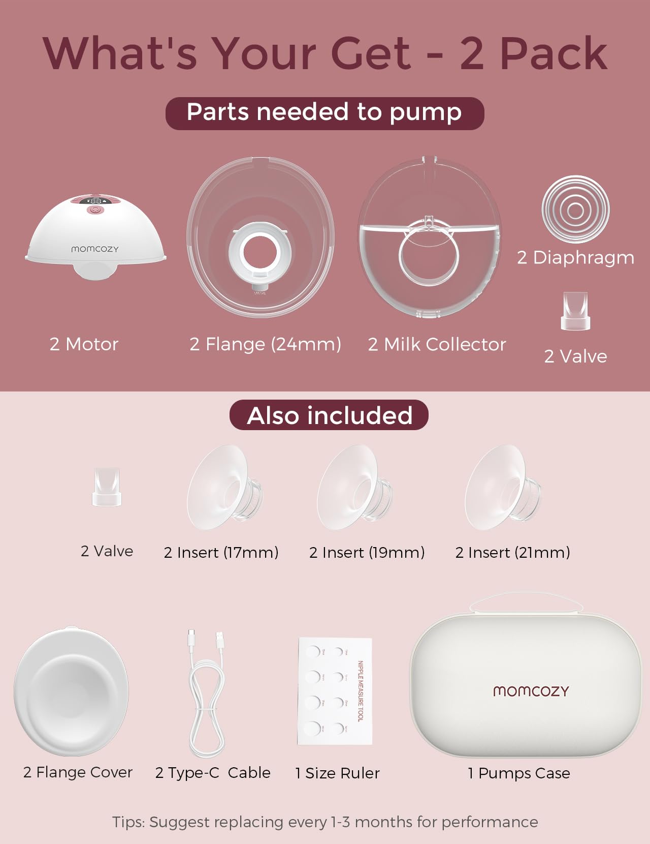 Portable storage bag and packaging for Momcozy M5 two-pack