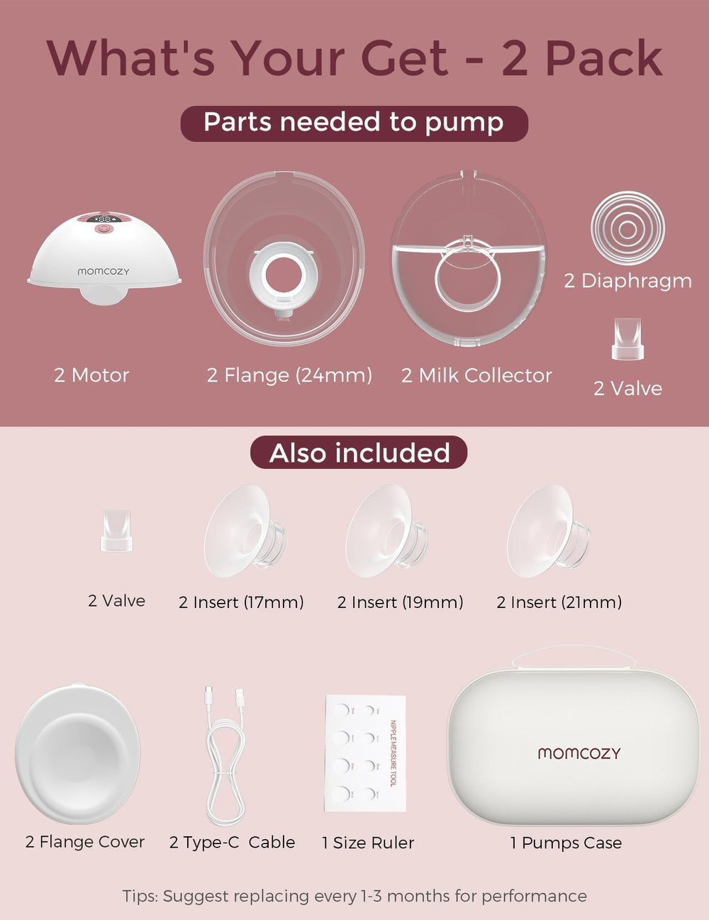 Portable storage bag and packaging for Momcozy M5 two-pack