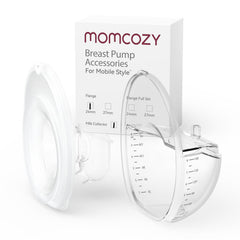 Momcozy M6 24mm flange close-up shows comfortable seal.