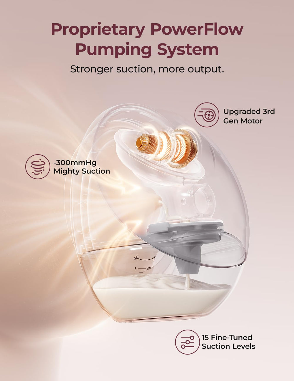 Momcozy quiet pumping delivers stronger yet silent performance for relaxed sessions.