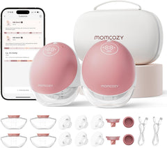 Momcozy M9 wearable pump in-bra for hands-free pumping and privacy.