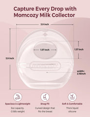 Momcozy measurement markings on the collector help track milk volume.