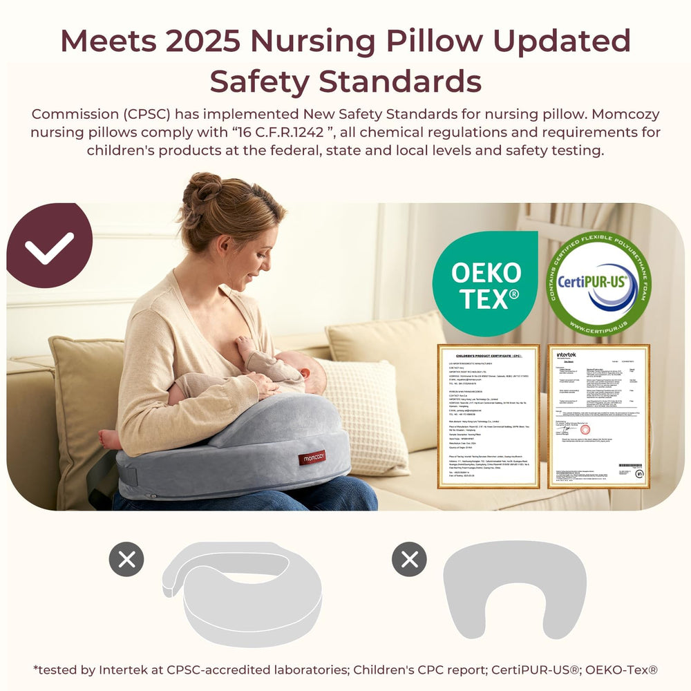 Momcozy memory foam core provides firm, supportive lift during latch-friendly sessions.