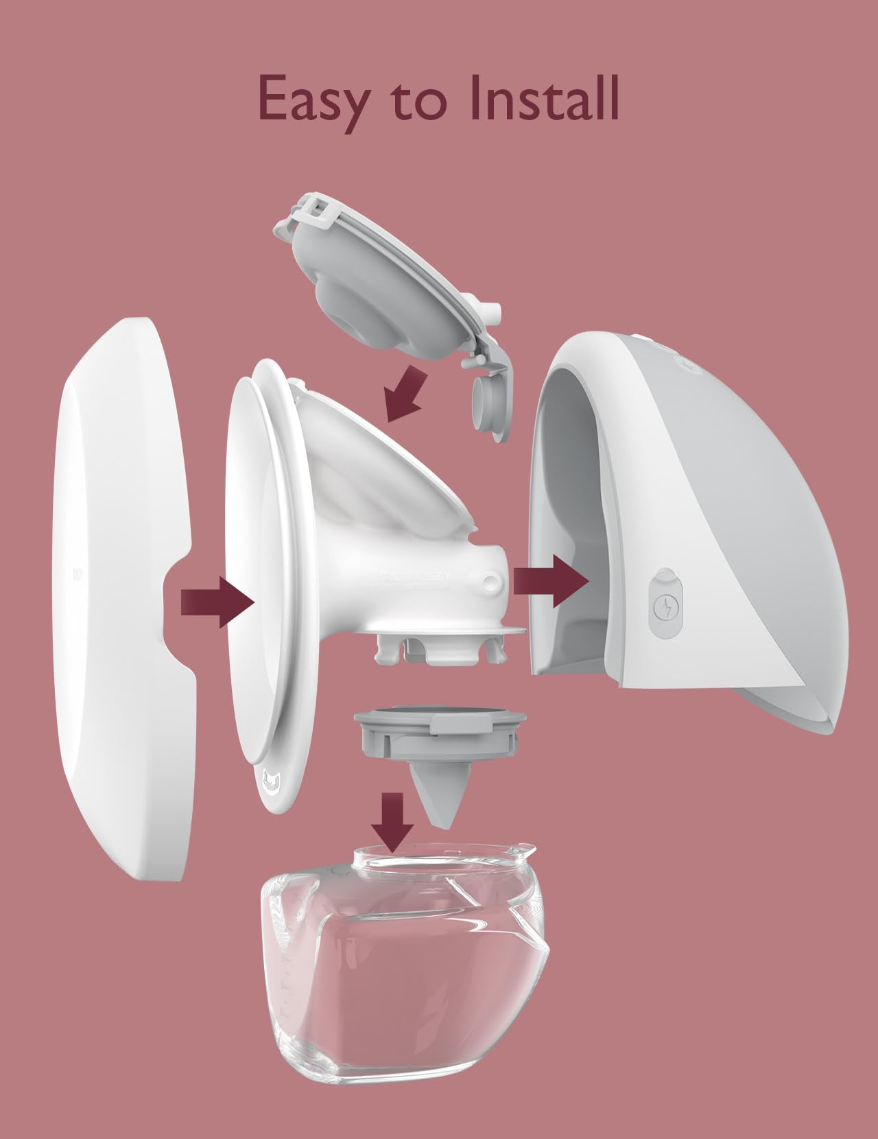 Momcozy Mobile Flow M9 backplate and parts improve pumping efficiency.