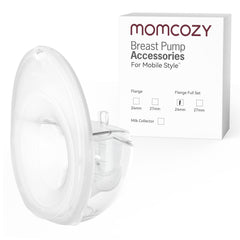 Momcozy Mobile Style M6 collector cup with 24mm DoubleFit flange for efficient milk collection.