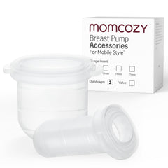 Momcozy M6 diaphragm close-up in BPA-free silicone for safe milk contact.