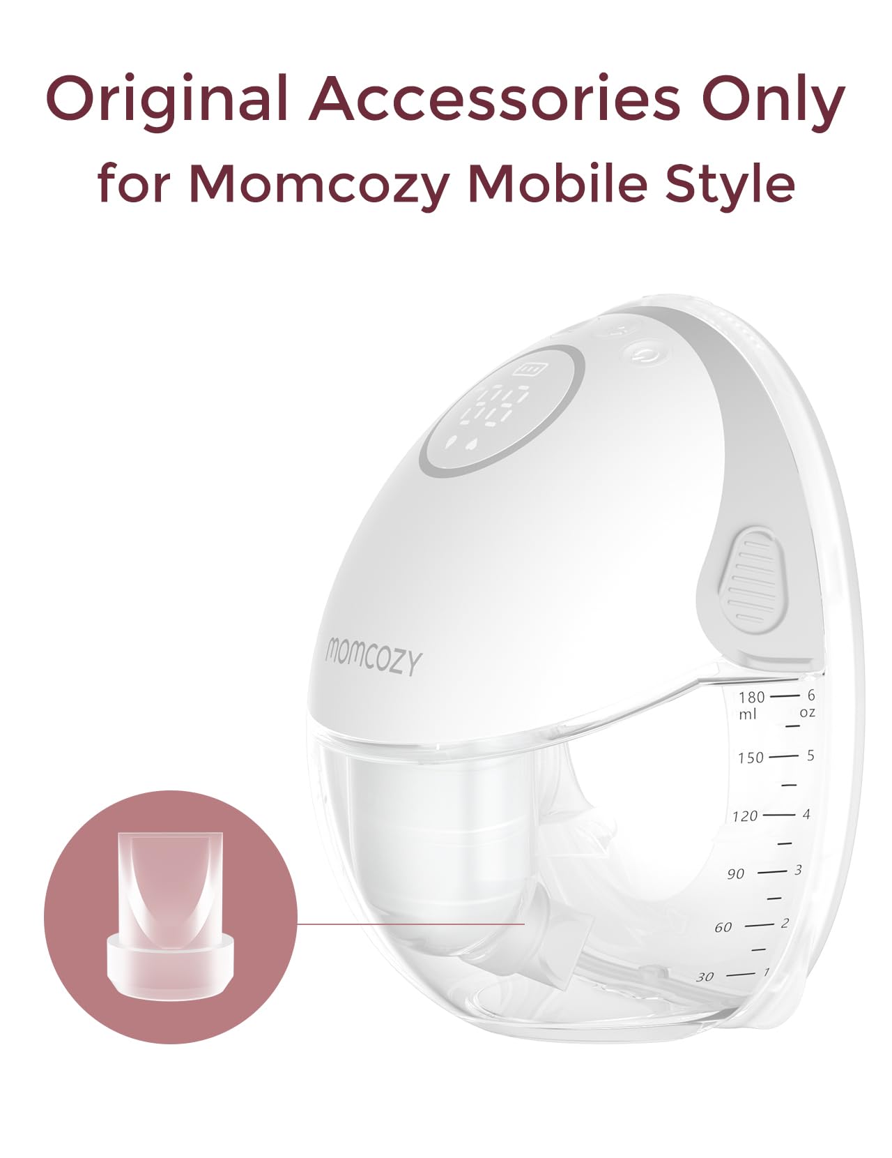 Momcozy M6 duckbill valve closeup shows efficient milk flow control.