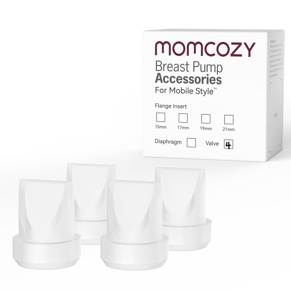 Momcozy M6 valves pack four pieces for quick replacement and uninterrupted pumping.