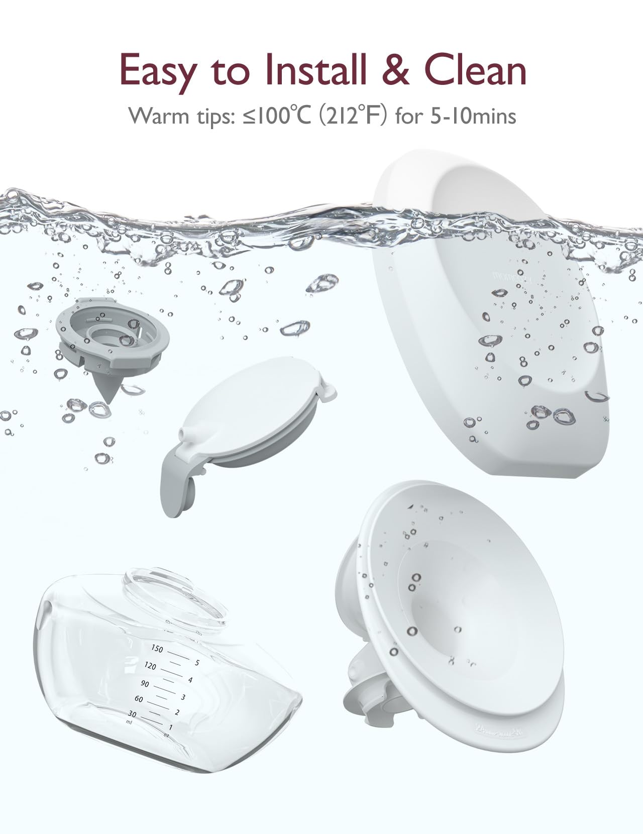 Momcozy mom-made replacement parts shown for daily pumping routines.