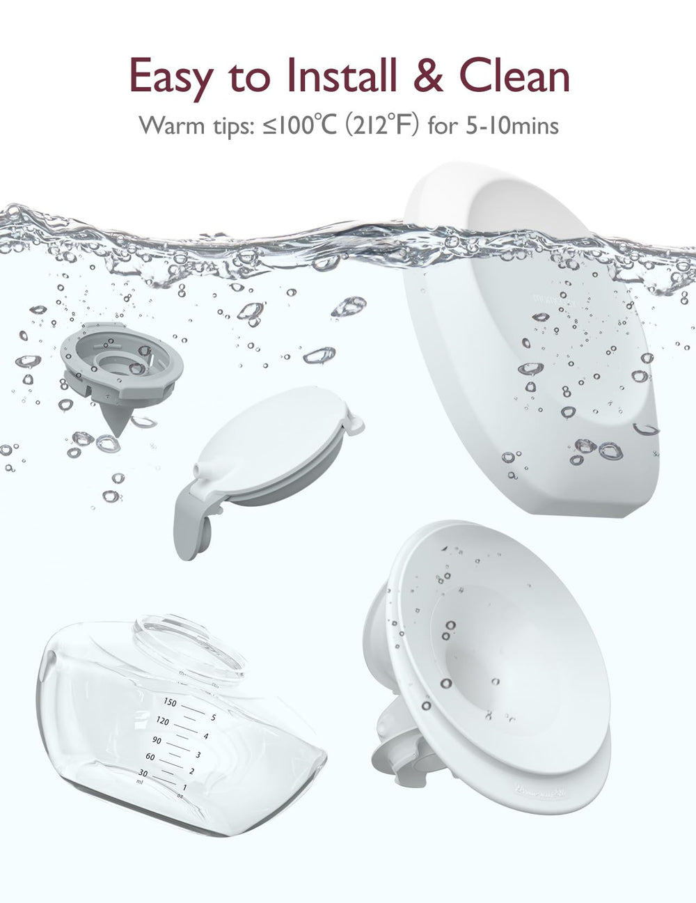 Momcozy mom-made replacement parts shown for daily pumping routines.